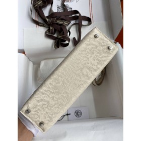 Hermes Kelly Mini II Sellier Handmade Bag In Craie Epsom Calfskin