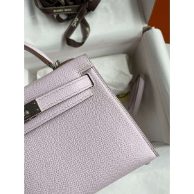 Hermes Kelly Mini II Sellier Handmade Bag in Mauve Pale Epsom Calfskin