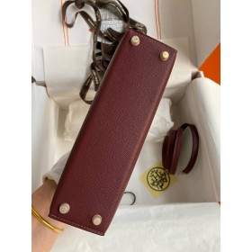 Hermes Kelly Mini II Sellier Handmade Bag in Rouge H Madame Calfskin