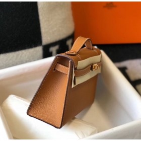 Hermes Kelly Pochette Bag In God Epsom Leather