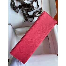 Hermes Kelly Pochette Handmade Bag In Rose Lipstick Epsom Calfskin