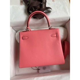 Hermes Kelly Retourne 25 Handmade Bag In Rose dEte Swift Calfskin