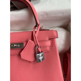 Hermes Kelly Retourne 25 Handmade Bag In Rose dEte Swift Calfskin