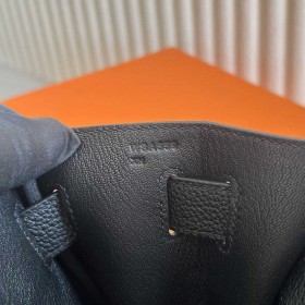 Hermes Kelly Retourne 40 Handmade Bag in Black Clemence Leather