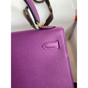 Hermes Kelly Sellier 25 Handmade Bag In Anemone Epsom Calfskin