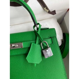 Hermes Kelly Sellier 25 Handmade Bag In Bambou Epsom Calfskin