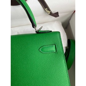 Hermes Kelly Sellier 25 Handmade Bag In Bambou Epsom Calfskin