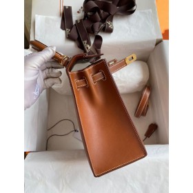 Hermes Kelly Sellier 25 Handmade Bag In Gold Barenia Calfskin