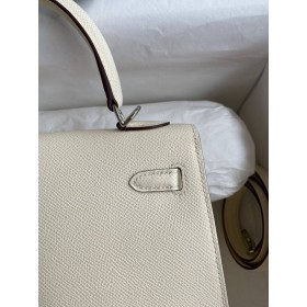 Hermes Kelly Sellier 25 Handmade Bag In Nata Epsom Calfskin