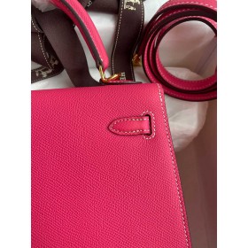 Hermes Kelly Sellier 25 Handmade Bag In Peach Epsom Calfskin
