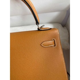 Hermes Kelly Sellier 25 Handmade Bag In Toffee Epsom Calfskin