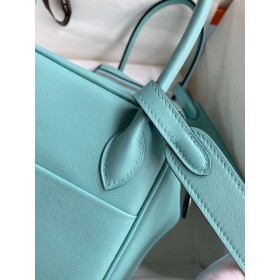 Hermes Lindy 26 Handmade Bag In Blue Atoll Swift Calfskin