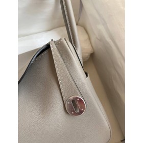 Hermes Lindy 26 Handmade Bag In Gris Asphalt Evercolor Leather