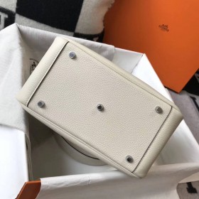 Hermes Lindy 26cm Bag In Beton Clemence Leather PHW