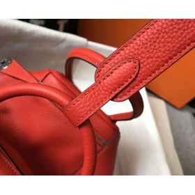 Hermes Lindy 26cm Bag In Red Clemence Leather PHW