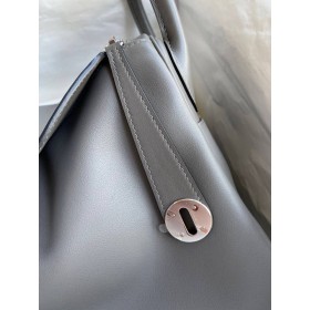 Hermes Lindy 30 Handmade Bag In Grey Swift Calfskin