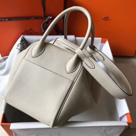 Hermes Lindy 30cm Bag In Beton Clemence Leather GHW