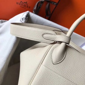 Hermes Lindy 30cm Bag In Beton Clemence Leather GHW