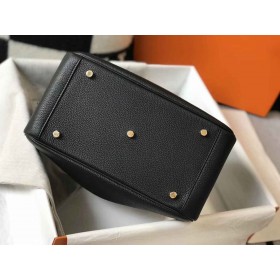 Hermes Lindy 30cm Bag In Black Clemence Leather GHW