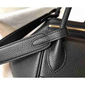 Hermes Lindy 30cm Bag In Black Clemence Leather GHW