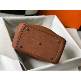 Hermes Lindy 30cm Bag In Gold Clemence Leather PHW