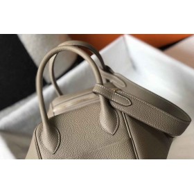Hermes Lindy 30cm Bag In Gris Tourterelle Clemence Leather GHW
