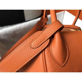 Hermes Lindy 30cm Bag In Orange Clemence Leather GHW