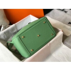 Hermes Lindy 30cm Bag In Vert Criquet Clemence Leather GHW