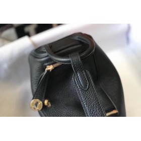 Hermes Lindy Mini Bag In Black Clemence Leather GHW