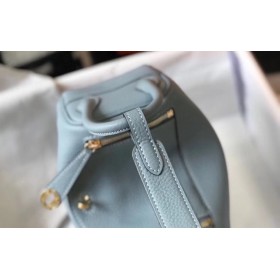 Hermes Lindy Mini Bag In Blue Lin Clemence Leather GHW