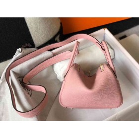 Hermes Lindy Mini Bag In Pink Clemence Leather GHW