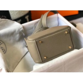 Hermes Lindy Mini Bag In Tourterelle Clemence Leather GHW