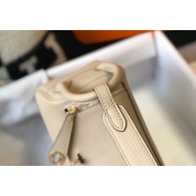 Hermes Lindy Mini Bag In Trench Clemence Leather GHW
