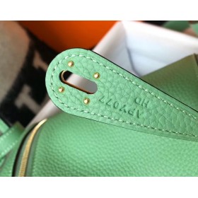 Hermes Lindy Mini Bag In Vert Criquet Clemence Leather GHW
