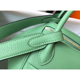 Hermes Lindy Mini Bag In Vert Criquet Clemence Leather GHW