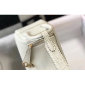 Hermes Lindy Mini Bag In White Clemence Leather GHW