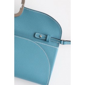 Hermes Maillon To Go Wallet in Blue Jean Epsom Calfskin