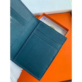 Hermes MC2 Euclide Card Holder in Blue Colvert Shiny Alligator Leather