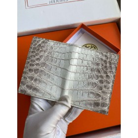 Hermes MC2 Euclide Card Holder in Himalaya Niloticus Crocodile Skin