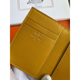Hermes MC2 Euclide Card Holder in Jaune Ambre Shiny Alligator Leather