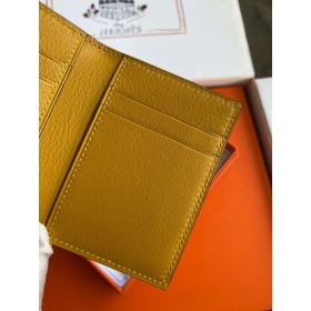 Hermes MC2 Euclide Card Holder in Jaune Ambre Shiny Alligator Leather