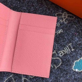 Hermes MC2 Euclide Card Holder In Pink Epsom Leather