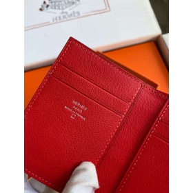 Hermes MC2 Euclide Card Holder in Red Shiny Alligator Leather