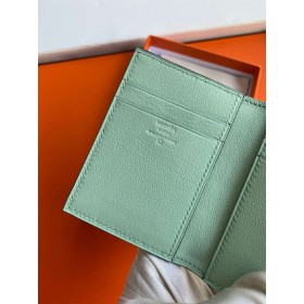 Hermes MC2 Euclide Card Holder in Vert Deau Matte Alligator Leather