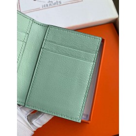 Hermes MC2 Euclide Card Holder in Vert Deau Matte Alligator Leather