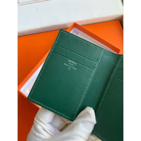 Hermes MC2 Euclide Card Holder in Vert Emeraud Shiny Alligator Leather