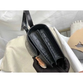 Hermes Constance 18 Handmade Bag In Black Alligator Crocodile Skin