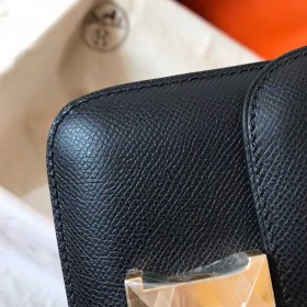 Hermes Constance 18 Handmade Bag In Black Epsom Leather
