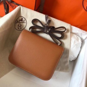 Hermes Constance 18 Handmade Bag In Gold Epsom Leather