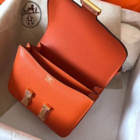 Hermes Constance 18 Handmade Bag In Orange Epsom Leather